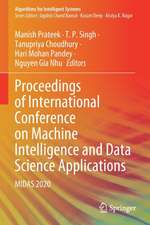 Proceedings of International Conference on Machine Intelligence and Data Science Applications