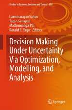 Decision Making Under Uncertainty Via Optimization, Modelling, and Analysis