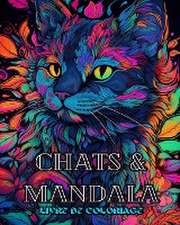 Chats avec Mandalas - Livre de coloriage pour adultes. Belles pages à colorier