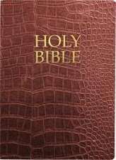 Kjver Holy Bible, Large Print, Walnut Alligator Bonded Leather, Thumb Index